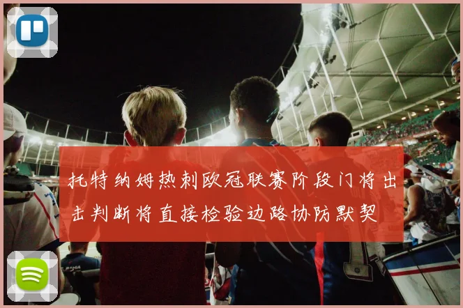 托特纳姆热刺欧冠联赛阶段门将出击判断将直接检验边路协防默契